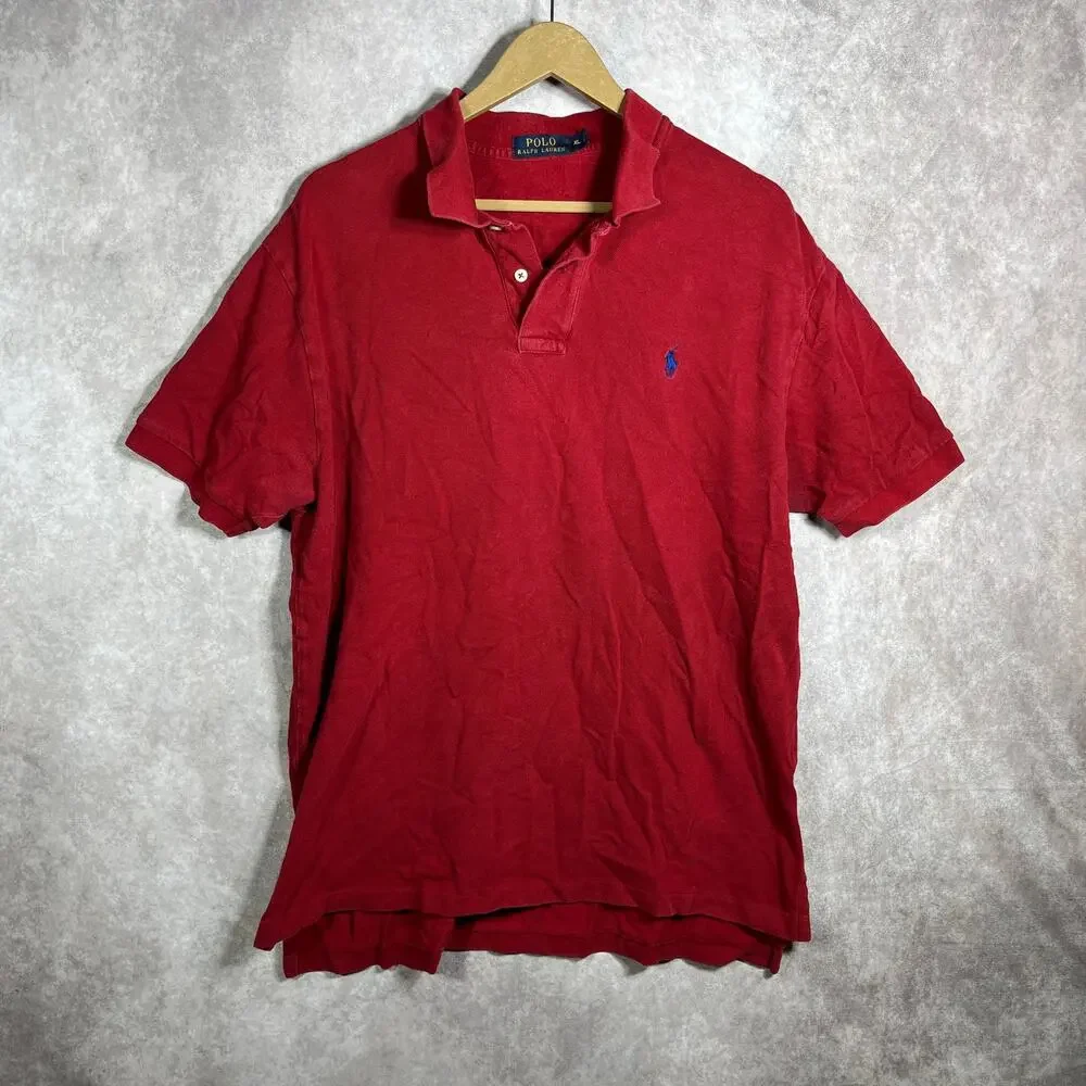 Polo Ralph Lauren Polo Shirt Mens Size XL Red Short Sleeves Cotton Casual Preppy